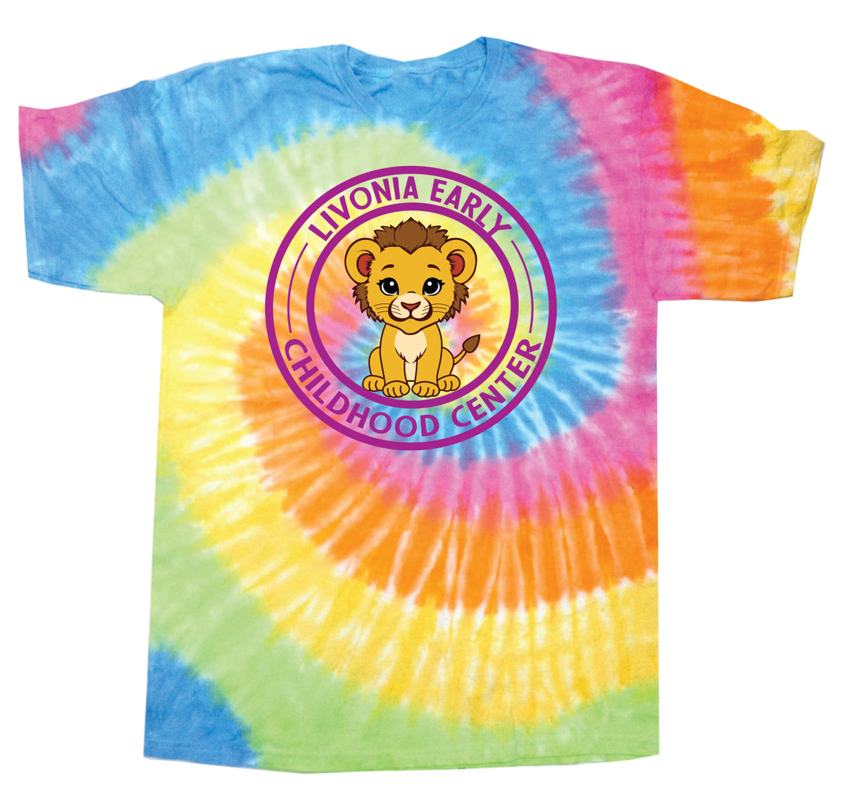 Adult Tie Dye T Shirt Plus Size - Full Front Logo
